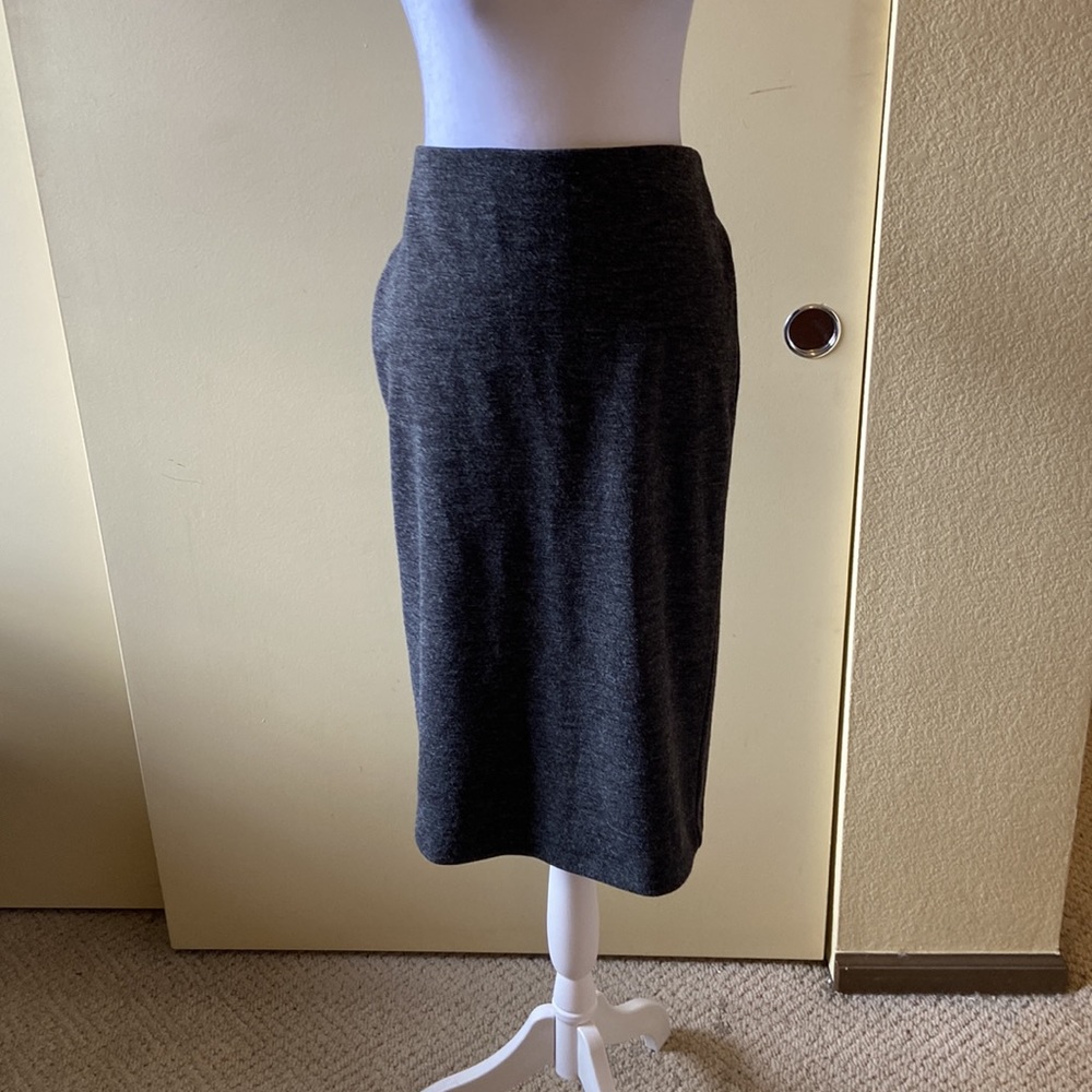 Loft Gray Stretch Midi Skirt - Size M